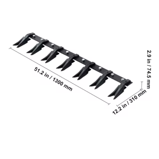 Frontālā kausa zobi papildus plāksne 130cm universāls pielietojums visu veidu traktoriem
