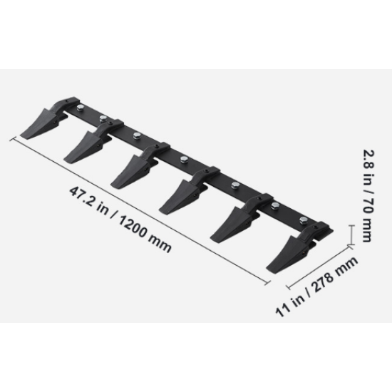 Frontālā kausa zobi papildus plāksne 120cm universāls pielietojums visu veidu traktoriem