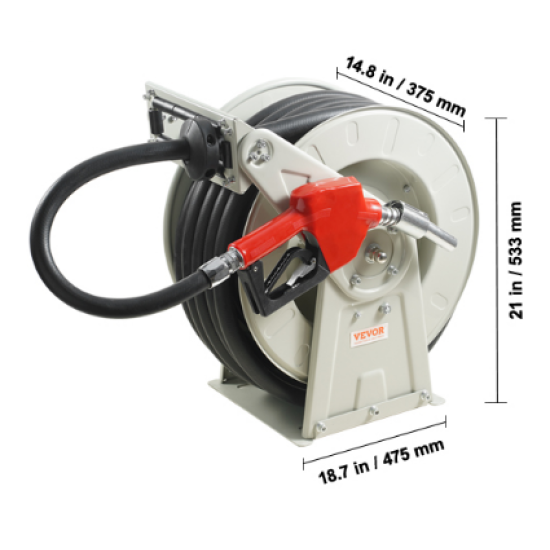 Degvielas piegādes šļūtene 15m ar spoli un automātisko uzpildes pistoli dīzeļdegvielas uzpildes iekārta Mini DUS