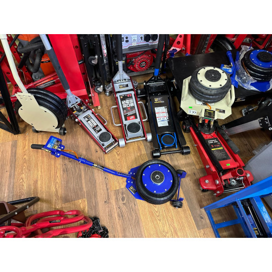 Domkrats pneimatiskais pacēlājs ar gaisu darbināms 3,5t celtspēja 150mm - 500mm garais rokturis komplektā adapteris