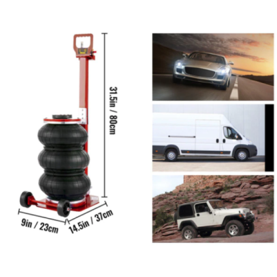 Domkrats pneimatiskais pacēlājs ar gaisu darbināms 3T celtspēja regulējams kāts