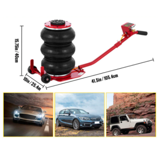 Domkrats pneimatiskais pacēlājs ar gaisu darbināms 4t celtspēja drošības vārsts 150mm - 400mm