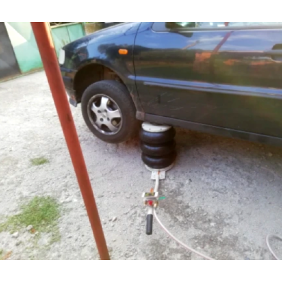 Domkrats pneimatiskais pacēlājs ar gaisu darbināms 3,5t celtspēja 150mm - 500mm garais rokturis komplektā adapteris