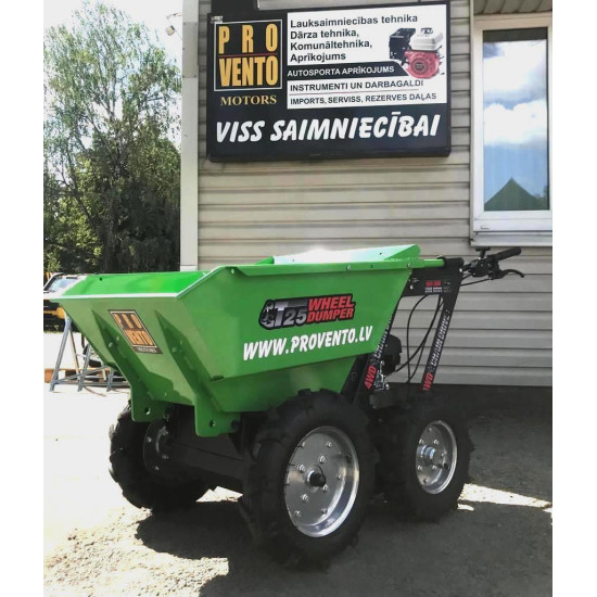 Moto ķerra, Sniega šķūris ar lāpstu, Motorrati ar motoru, dumperis - vedējs, pašizgāzējs ar motoru, dumpers 5,5 Zs 4x4