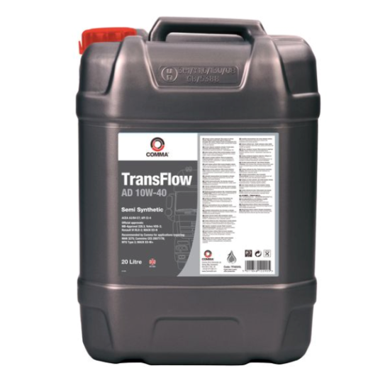 Motora eļļa dzinēja eļļa smagiem darba apstākļiem COMMA TRANSFLOW (20L) 10W40 API CI-4; SL; ACEA A3; B4; E7, tilpums 20l