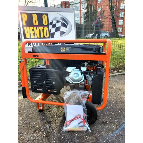 Ģenerators Max 8kW 3 fāzes, 220V/380V , benzīna dzinējs 20Zs, ar elektrisko un rokas starteri, ar riteņiem