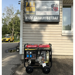 Ģenerators S6500DE 220V Max 5,0kW dīzeļdzinējs, ar elektrisko starteri, ar riteņiem. Lielākā izvēle Latvijā!