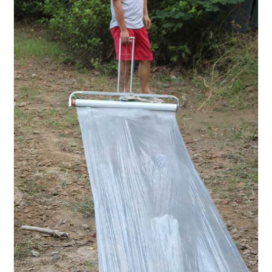 Agroplēves agrotekstila ieklājējs, plēves ģeotekstila ieklājējs velkams ar rokām regulējams platums 0,8m - 2m