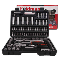 Instrumentu muciņu komplekts Heidmann 108 vienības teicama kvalitāte 1/4'' + 1/2''