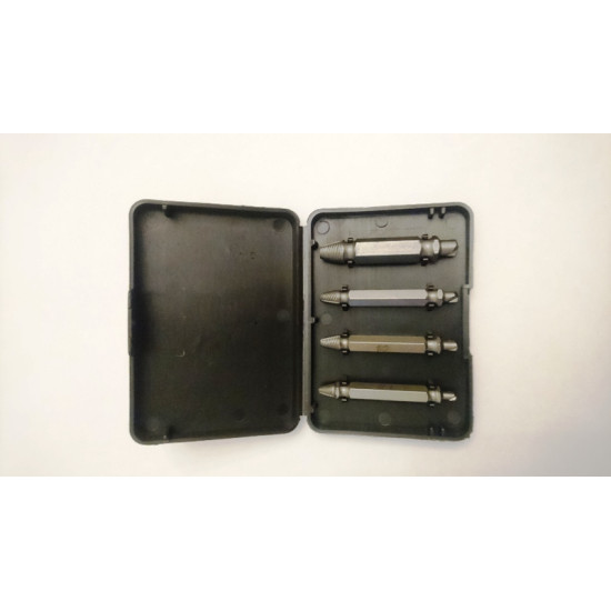 Ierīce palīgierīce nolauztu skrūvju izskrūvēšanai. Dažādi izmēri komplektā.