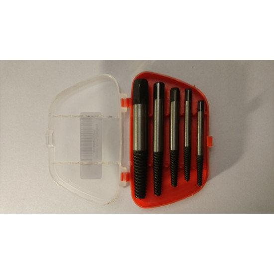 Ierīce palīgierīce nolauztu skrūvju izskrūvēšanai. Dažādi izmēri komplektā.