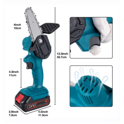 Zaru zāģis darbināms ar akumulatoru ķēdes zāģis 2 baterijas komplektā