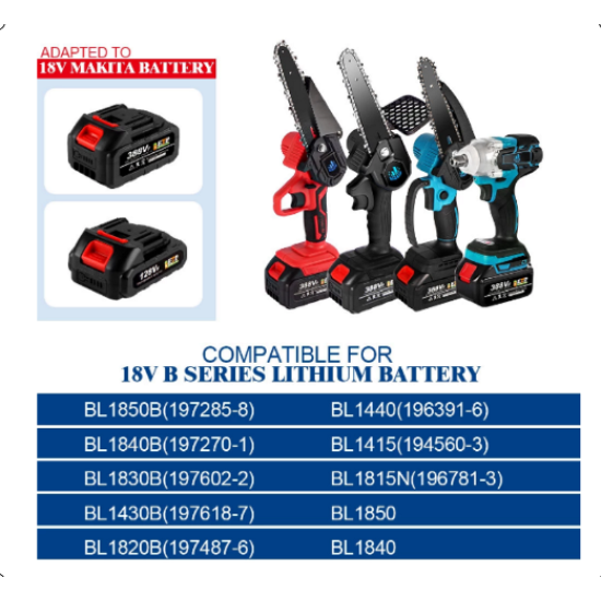 Baterija akumulators zaru zāģim urbjmašīnām un citām ierīcēm 18V 20000 mAh Makita tips