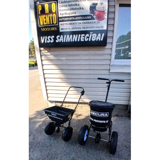 Kaisītājs sāls smiltis mēslojums minerālmēsli sēklas izkliedētājs sējmašīna stumjams 23l universāls pielietojums ziemā un vasarā