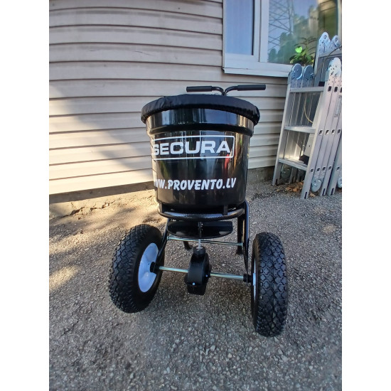 Kaisītājs sāls smiltis mēslojums minerālmēsli sēklas izkliedētājs sējmašīna stumjams 23l universāls pielietojums ziemā un vasarā