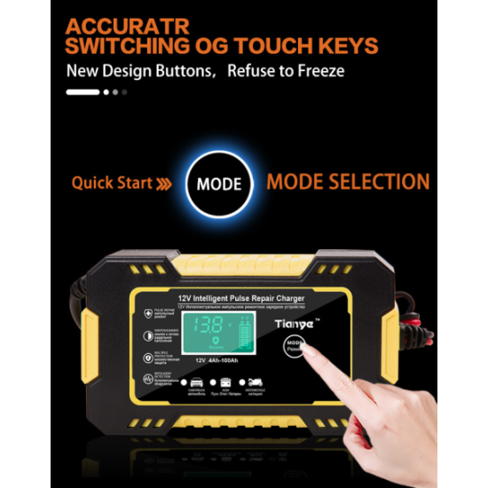 Akumulatoru lādējamā ierīce ineliģentais lādētājs GEL ,AGM VRLA ar digitālu displeju un visiem pārējiem akumulatoriem 12V max 6 A