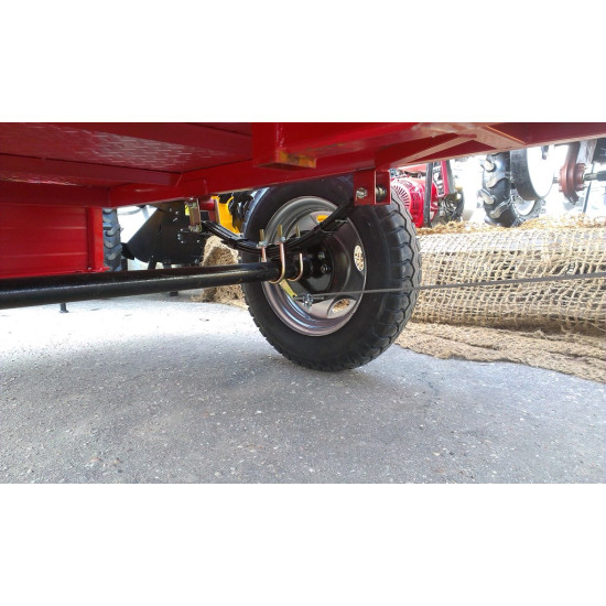 Piekabe motoblokam lielā ar noņemamiem bortiem universāla 1,4m x 0,8m x 0,3m