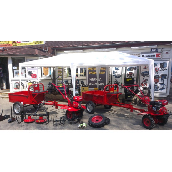 Pļaujmašīna motoblokiem, mini traktoriem. Ar siksnas piedziņu. Rotējošie naži.