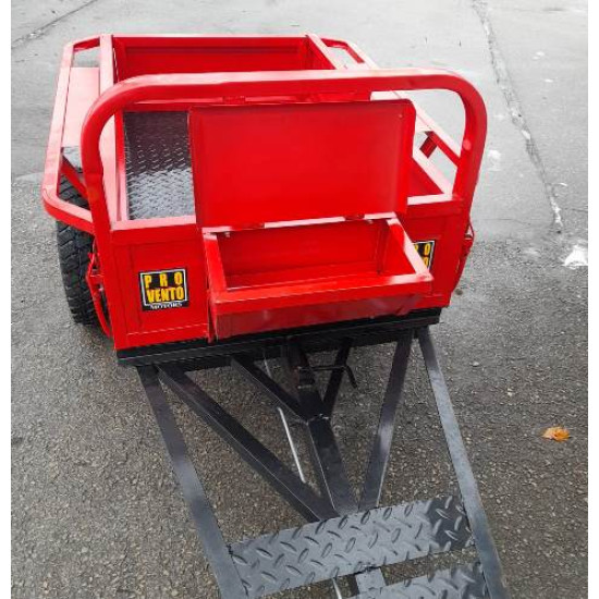 Piekabe motoblokam lielā ar noņemamiem bortiem universāla 1,4m x 0,8m x 0,3m