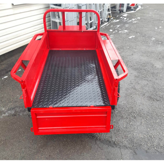 Piekabe motoblokam lielā ar noņemamiem bortiem universāla 1,4m x 0,8m x 0,3m