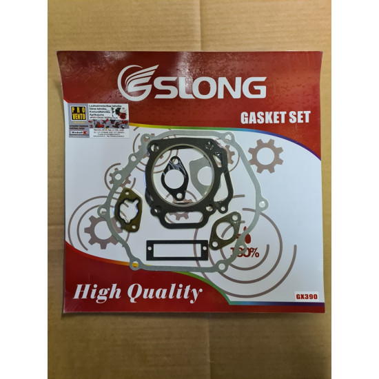 Blīvju komplekts motoriem Honda GX390, Slong 13 Zs, var izmantot arī GX 340 12 Zs, un analogiem Zongshen , Lifan, utt., ļoti augsta kvalitāte.