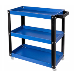 Servisa darbnīcas instrumentu ratiņi ar 3 vaļējiem plauktiem