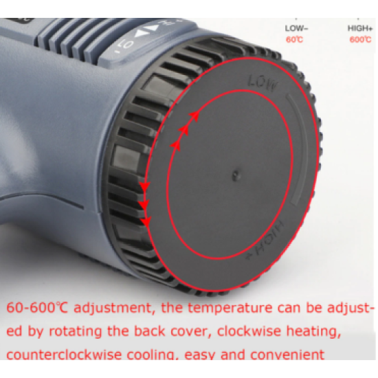 Fēns tehniskais fēns 2000W regulējama temperatūra
