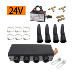 Apsildes krāsniņas komplekts 24V ar slēdzi un caurulēm antifrīza caurplūdes ar ventilatoru auto apkure salona mašīna traktors autobuss universāls pielietojums 