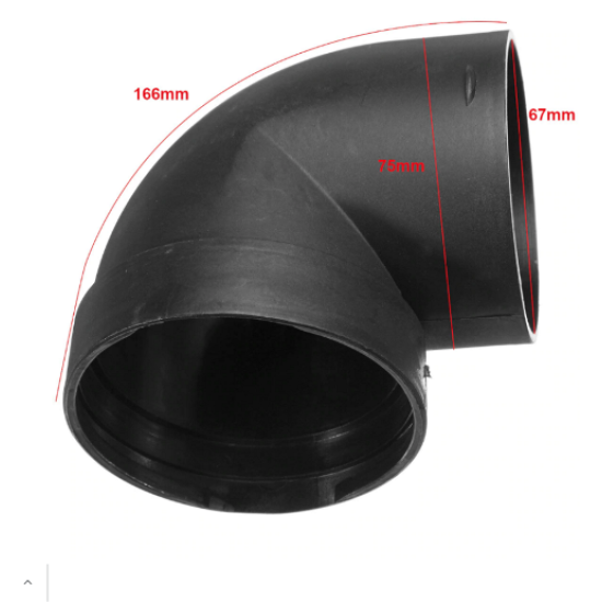 Autonomās apkures aprīkojums gaisa cauruļvadu līkums, uzgalis ārējais diam. 75mm, Webasto, Eberspacher heaters