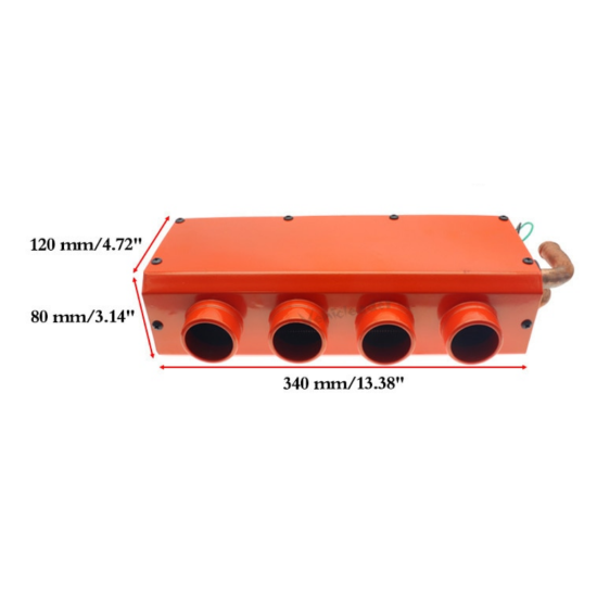 Apsildes krāsniņa antifrīza caurplūdes ar ventilatoru 12V auto apkure sildītājs salona apsilde 340x120x80mm: mašīna, traktors, autobuss universāls pielietojums, apsildes radiators ar motoru, dažādai tehnikai