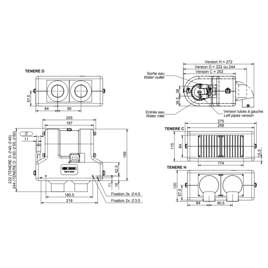 Apsildes krāsniņa SIROCO (Francija) Tenere II B 12V antifrīza caurplūdes ar ventilatoru salona apsilde universāla