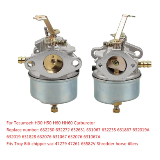 Karburators Tecumseh zāles pļāvējiem u.c. tehnikai 5 - 6-Zs savietojams ar 632272 Carburetor Tecumseh Carb H30 H50 H60 HH60 632230