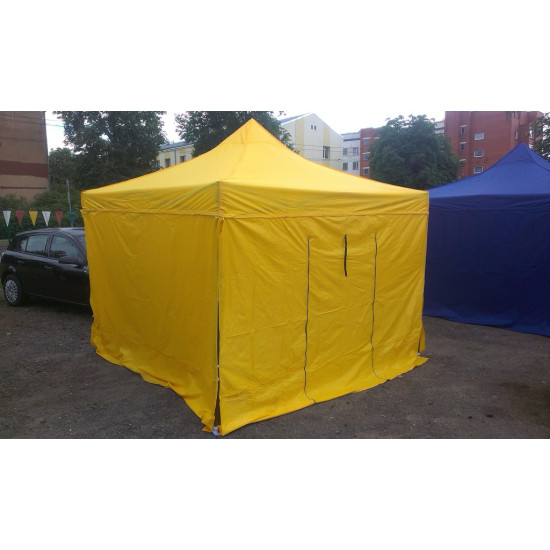 Telts, nojume ātri saliekama 3x3 m,  Dzeltena krāsa 18,5 kg rāmis