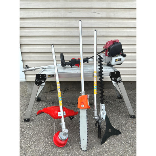 Trimmeris multifunkcionāls 4taktu motors GX35 nav jāsajauc benzīns ar eļļu ar dažādiem maināmiem galiem visiem darbiem benzīns 4in1