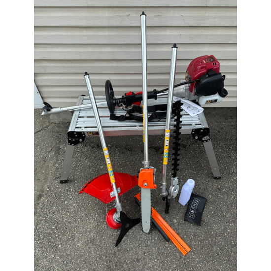 Trimmeris multifunkcionāls 4taktu motors GX35 nav jāsajauc benzīns ar eļļu ar dažādiem maināmiem galiem visiem darbiem benzīns 4in1