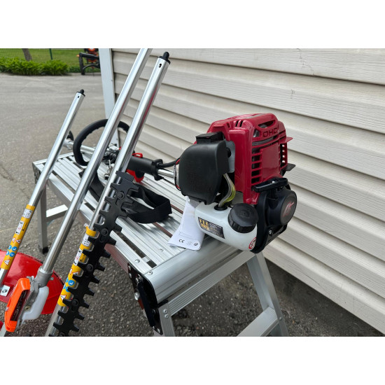 Trimmeris multifunkcionāls 4taktu motors GX35 nav jāsajauc benzīns ar eļļu ar dažādiem maināmiem galiem visiem darbiem benzīns 4in1