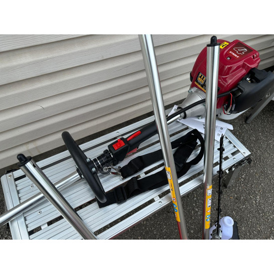 Trimmeris multifunkcionāls 4taktu motors GX35 nav jāsajauc benzīns ar eļļu ar dažādiem maināmiem galiem visiem darbiem benzīns 4in1