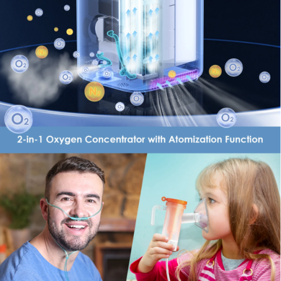 Skābekļa koncentrators VARON 1 - 7 l/min Regulējams 30% - 90% skābekļa daudzums Anjona funkcija (oxygen) koncentratori sadzīves vajadzībām