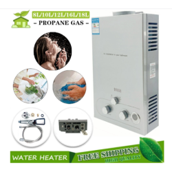 Caurplūdes karstā ūdens sildītājs kempera ūdens sildītājs LPG gāze saķidrinātā propāna gāze, 10l/min