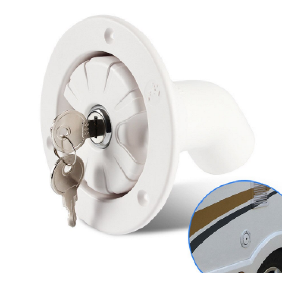 Ūdens tvertnes bloķēšanas vāks vāciņš kemperim, dzīvojamiem vagoniem u.c. vajadzībām universāls