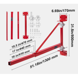 Statīvs balsts kronšteins telferim vinčai pie sienas pilns komplekts maks. 600kg 