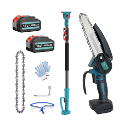 Zaru zāģis 6" sliede teleskopisks pagarinājums 2 akumulatori