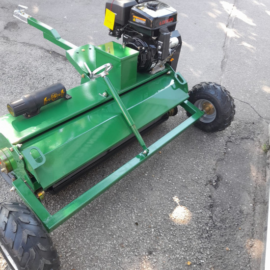 Pļaujmašīna ATV mulčētājs zāles pļāvējs smagiem darba apstākļiem lielie smagie 400g asmeņi elektrostarts piekabināms kvadraciklam ATV 120 ar benzīna 16 Zs Loncin motoru Flail mower