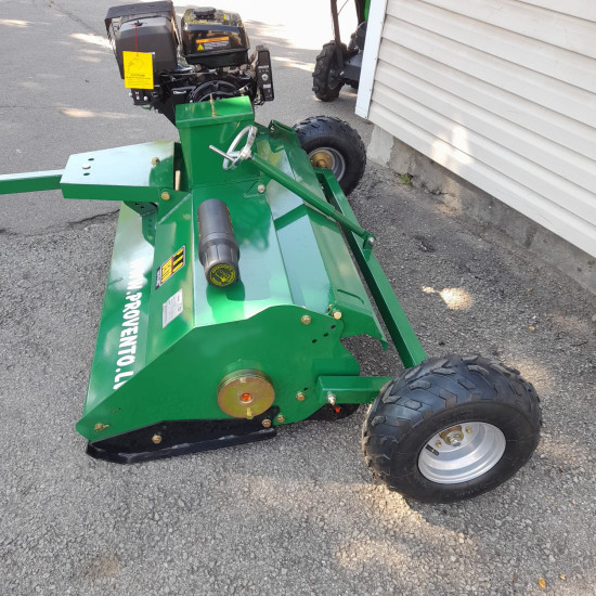 Pļaujmašīna ATV mulčētājs zāles pļāvējs smagiem darba apstākļiem lielie smagie 400g asmeņi elektrostarts piekabināms kvadraciklam ATV 120 ar benzīna 16 Zs Loncin motoru Flail mower