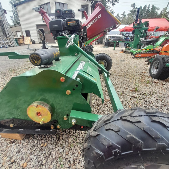 Pļaujmašīna ATV mulčētājs zāles pļāvējs smagiem darba apstākļiem lielie smagie 400g asmeņi elektrostarts piekabināms kvadraciklam ATV 120 ar benzīna 16 Zs Loncin motoru Flail mower