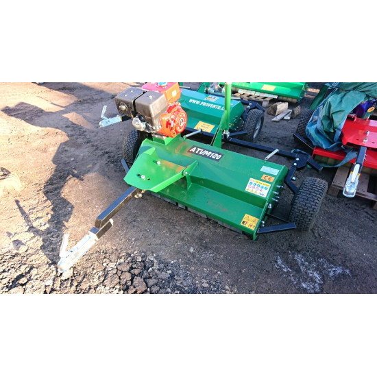 Pļaujmašīna ATV mulčētājs zāles pļāvējs ar motoru piekabināms kvadraciklam ATV 120 ar 16 Zs benzīna motoru Flail mower ATV rasenmaeher