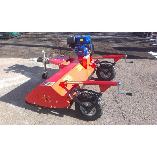 Pļaujmašīna ATV mulčētājs zāles pļāvējs ATV150 ar 16 Zs benzīns,  piekabināms kvadraciklam aizmugurē novietoti "Joker tipa" riteņi Flail mower ATV rasenmaeher